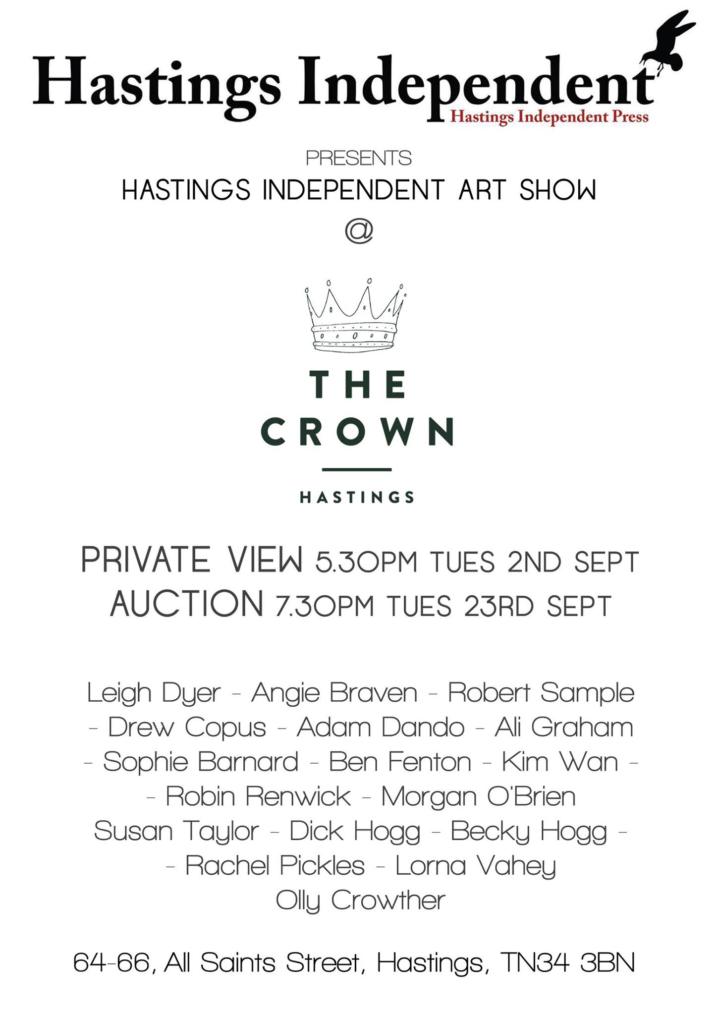 Poster for Hastings Independent Art Auction