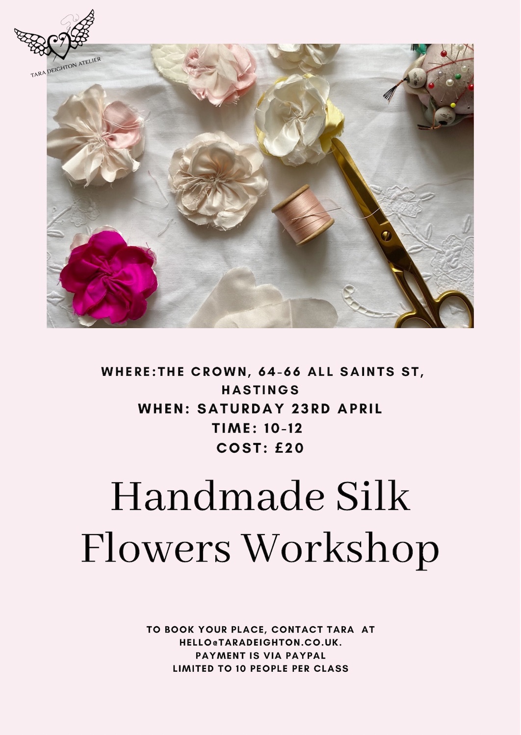 Poster for Handmade Silk Flowers Workshop