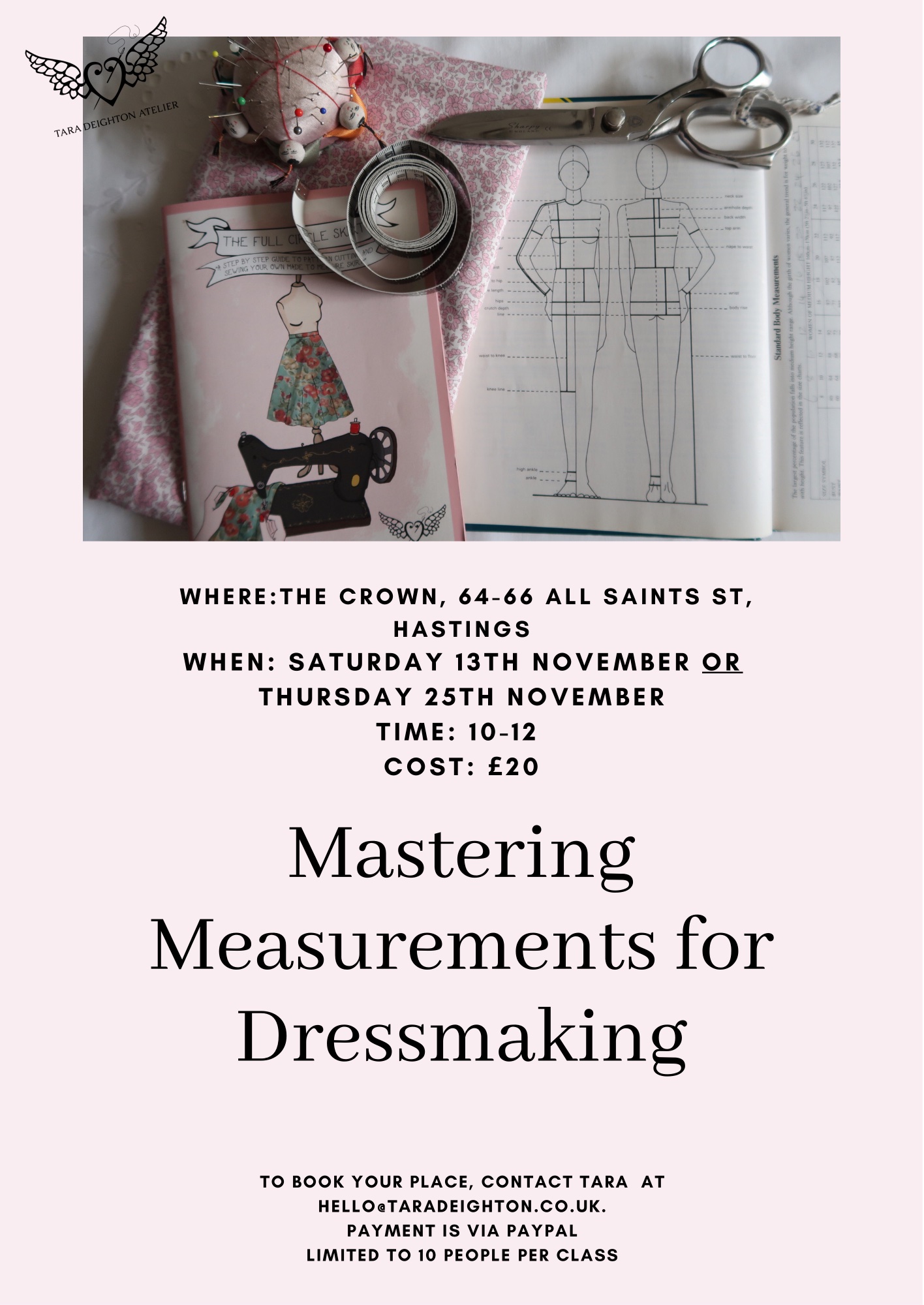 Poster for Mastering Measurements for Dressmaking with Tara Deighton