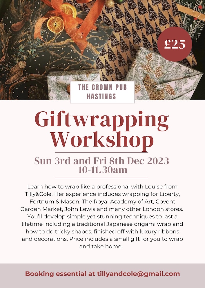 Poster for Festive Giftwrapping Workshop