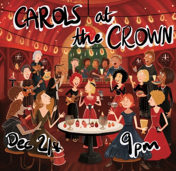 Poster for Carol Singing at The Crown