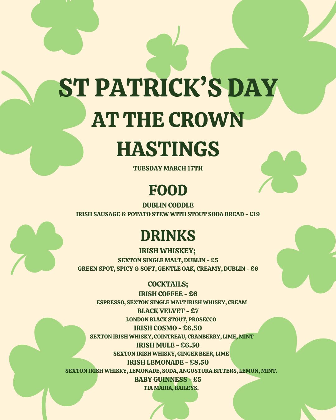 Poster for St Patrick’s Day