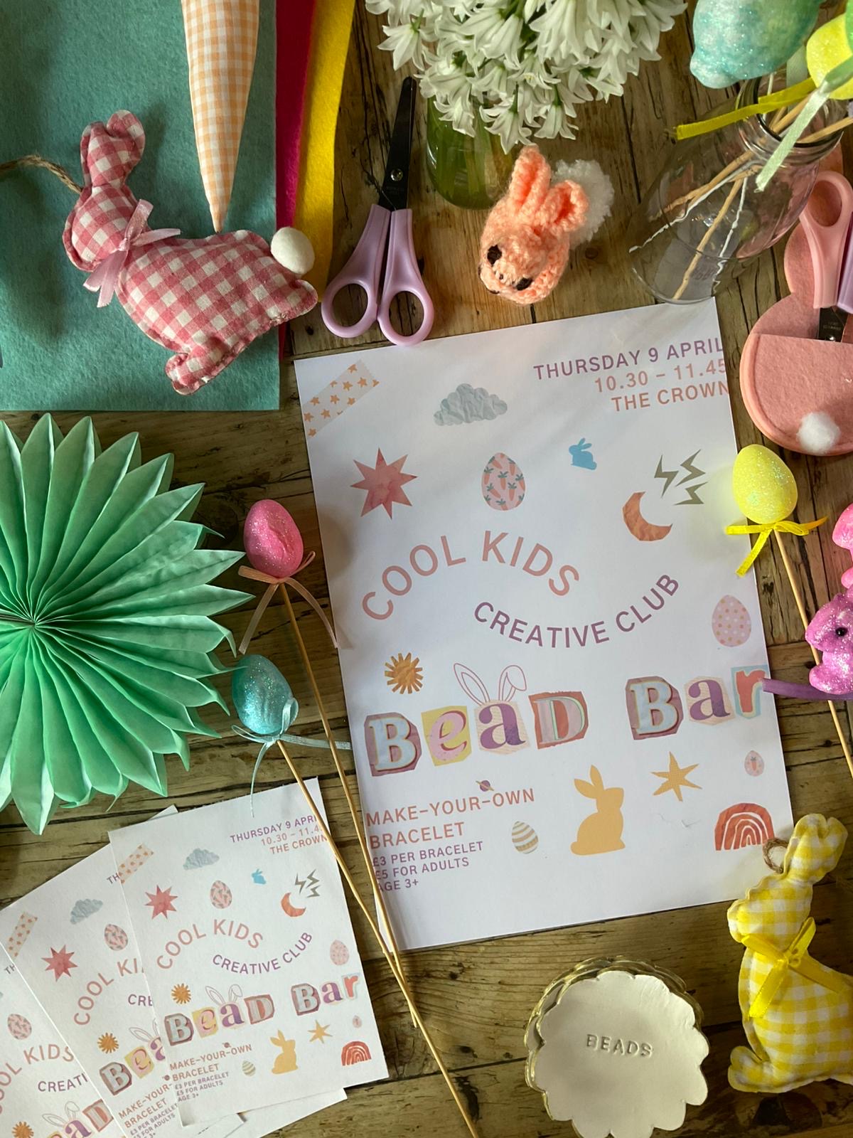 Poster for Cool Kids Creative Club: Easter Bead Bar Workshop